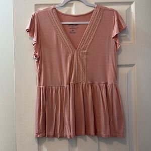 Torrid Babydoll Super Soft Lace Trim Top Size 00